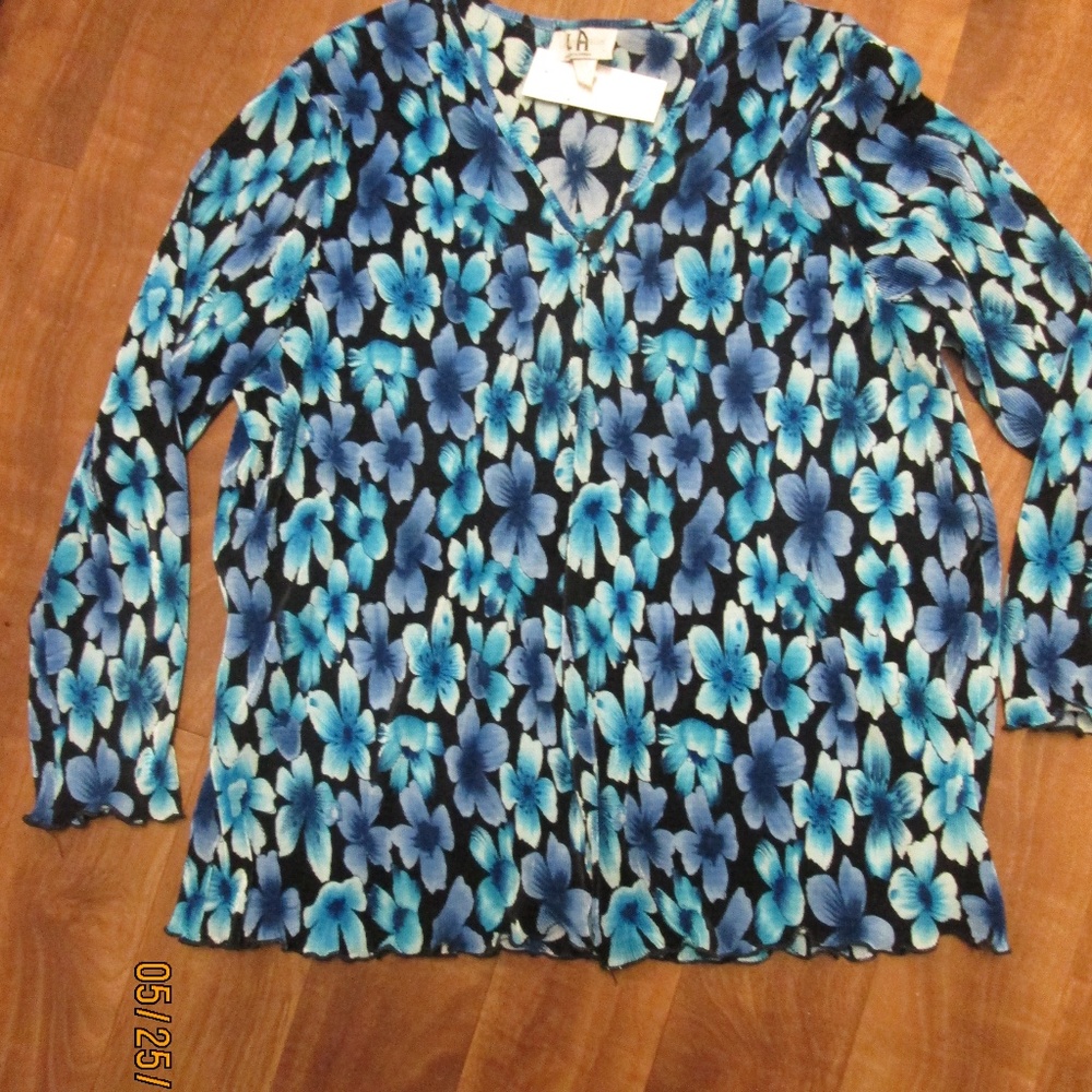 LA GALS brand/pleated stretch overtop/SIZE 16/BLUE